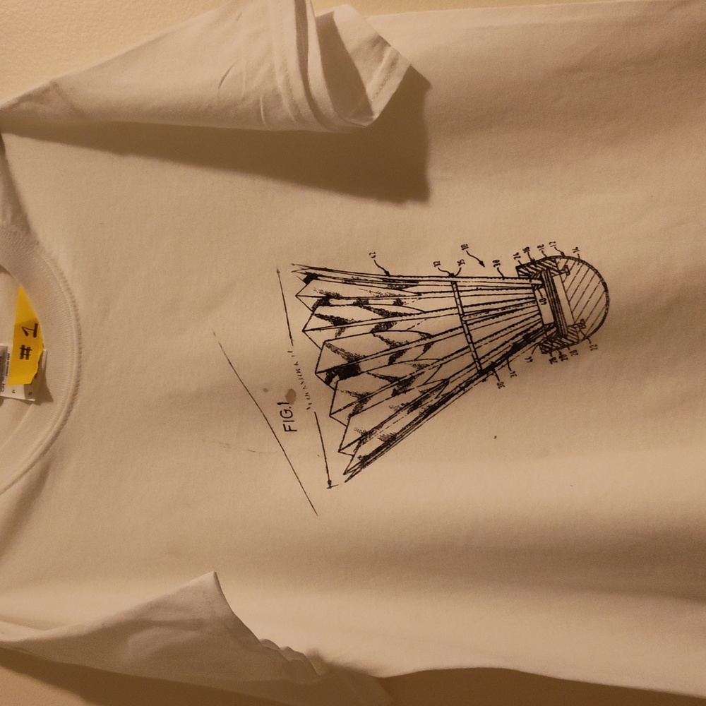 Screen Print Art 🏸 Badminton Tee #1 Size S Festival Athleisure Beach Style